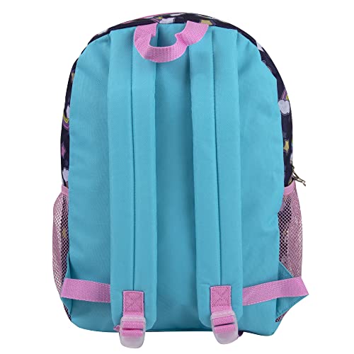 Trail maker Girl's 6 in 1 Backpack With Lunch Bag, Pencil Case, Keychain, and Accessories (Electric Unicorns)
