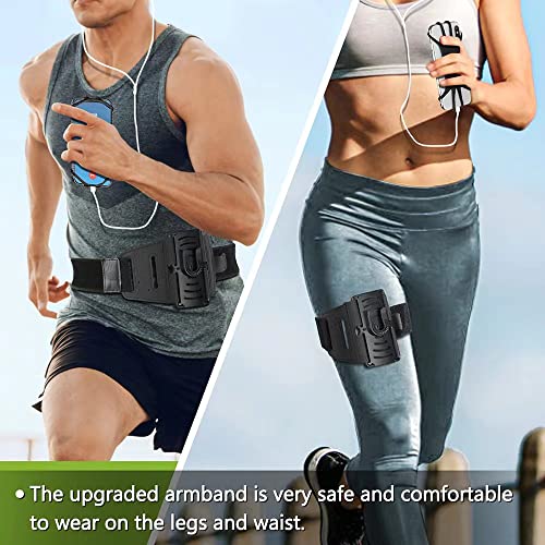 LWDUDE Running Phone Holder for Legs Waist Arms. Running Armband Phone Holder is 360° Rotatable and Detachable. Running Phone Armband for iPhone, Samsung, Lenovo, Google, All 4.5-7.8 inch Phones