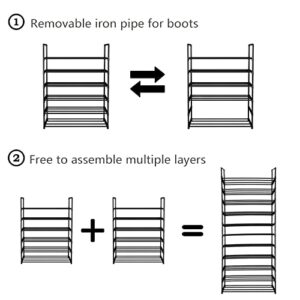 INGIORDAR Shoe Rack 6 Tier Metal Stackable Organizer Storage Shelf Hold 30-36 Pairs for Closet Entryway Bedroom, Black…