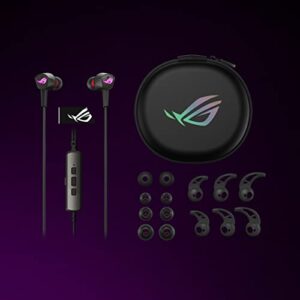ASUS ROG Cetra II in-Ear Gaming Headphones | Earbuds, Microphone, ANC, USB-C, Aura Sync RGB Lighting, Bundled Travel Case, Silicon Tips, Compatible with Laptop, Switch, ROG Phone and Smart Devices