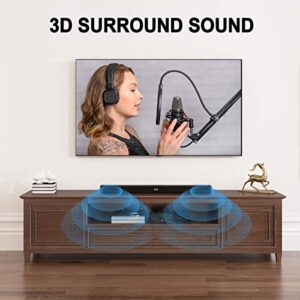 LARKSOUND Sound Bar for TV, 35 Inch TV Speaker, Surround Sound System, TV Soundbar with Bluetooth/HDMI ARC/Optical/AUX/USB Connection, 70W, Wall Mountable