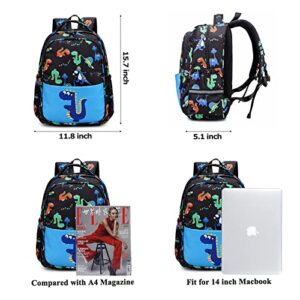 NaOHshp School Backpack for Boys, Cute Dinosaur Backpack for Kids Elementary Middle School Bag Bookbag