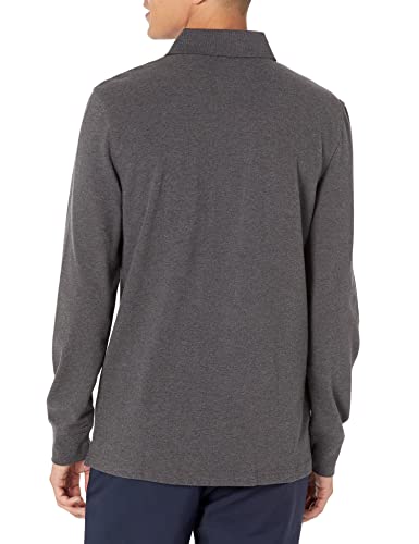 Tommy Hilfiger mens Long Sleeve in Regular Fit Polo Shirt, B65 Charcoal Grey Heather, XX-Large US