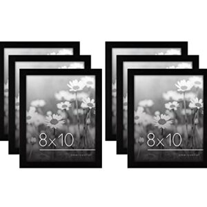 Americanflat 8x10 Picture Frame - 6 Piece Gallery Wall Frame Set in Black - Composite Wood with Polished Plexiglass - Horizontal and Vertical Formats for Wall and Tabletop