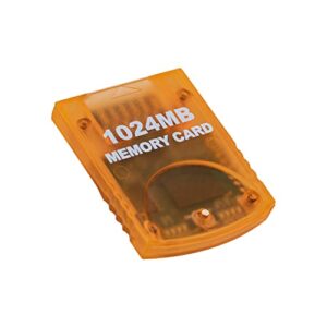 wigearss 1024mb(16344 blocks) memory card for gamecube and wii console game cube ngc gc (orange)
