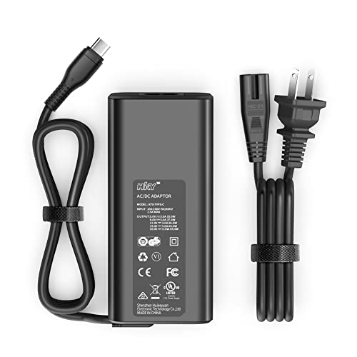 HKY 65W Type C Charger Compatible with Dell Inspiron 13 5310 XPS 13 Dell Chromebook Latitude 7420 7400 7370 7320 5520 5500 5400 5300 5310 5320 3100 2-in-1 Laptop Power Supply Cord Dell USB C Charger