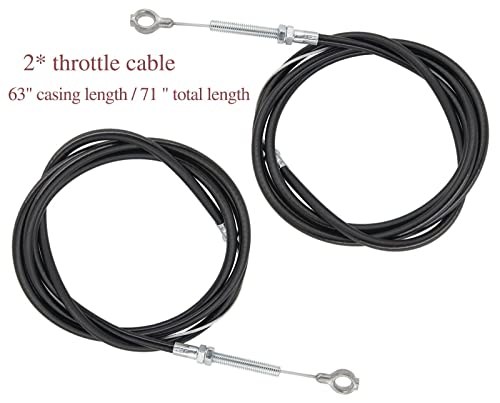 Throttle Cable 8252-1390 Universal Casing 63" Long Inner Wire 71" inch Long for Manco 8252-1390 ASW Go Kart Go Cart Gas Scoote 2Pcs