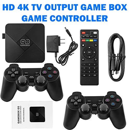 Classic Retro Game Console for 4k TV HD Output Video Game Console 40+ Emulator Super Console X Pro Dual Wireless Gamepad Powkiddy B-01 Gamebox 64G Built-in 32000 Classic Games(Gift For Adult&Child)