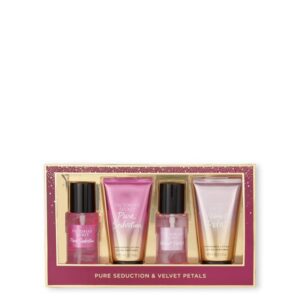 Victoria's Secret Pure Seduction & Velvet Petals 4 Piece Mini Mist & Lotion Gift Set