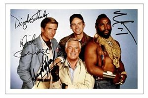 the a-team cast multi signed 12x8 inch photo pre printed signature autograph gift