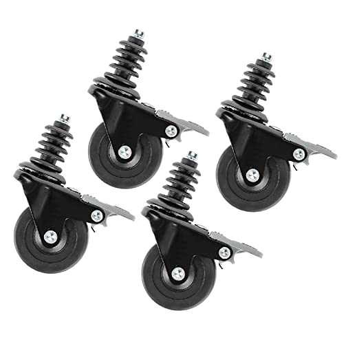 PIPE DECOR Swivel Caster Wheels for ¾” Pipe (4-Pack), Casters for Pipe Legs with Locking Mechanism