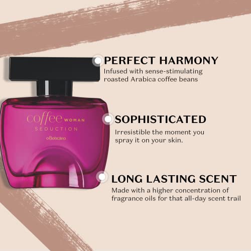 Coffee Woman Seduction Eau de Toilette, Long Lasting Perfume for Women, Sweet Floral Fragrance, 3.4 Ounce