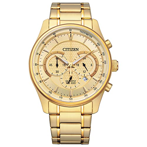 Citizen Men's Quartz Dress Watch with Stainless Steel Strap, Gold-Tone, 22 (Model: AN8192-56P)