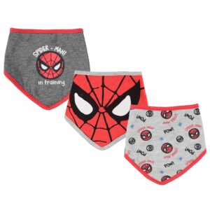 happy threads marvel spiderman baby unisex bandana bib 3-pack - spider-man baby bibs