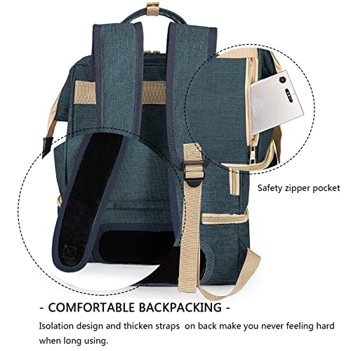 Breast Pump Backpack - Cooler and Moistureproof Bag Double Layer for Mother Outdoor Working Backpack with USB Charging Port, Large (Blue)