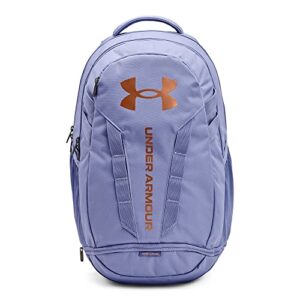 under armour hustle 5.0 backpack, (576) peri/peri/metallic light copper, one size fits all