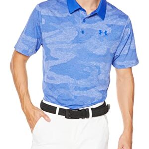 Under Armour Men's Standard Playoff 2.0 Short Sleeve Jacquard Polo, (486) Versa Blue/Oxford Blue/Versa Blue, Large