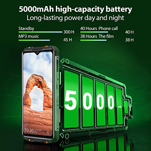 OUKITEL WP8 Pro Rugged Smartphone Unlocked, 6.49 inch Rugged Phone Unlocked,5000mAh Battery 4GB+64GB Rugged Android 10 Cell Phone,IP68 Waterproof Mobile Phone,4G Dual SIM 16MP Rear Triple Camera NFC