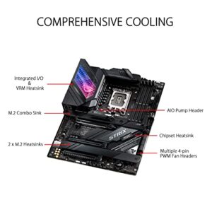 ASUS ROG Strix Z690-E Gaming WiFi 6E LGA 1700(Intel 12th Gen)ATX gaming motherboard(PCIe 5.0,DDR5,2.5 Gb LAN,Thunderbolt 4,5xM.2,1xPCIe 5.0 M.2,ROG Hyper M.2 Card,Front panel USB 3.2 Gen 2x2 Type-C)