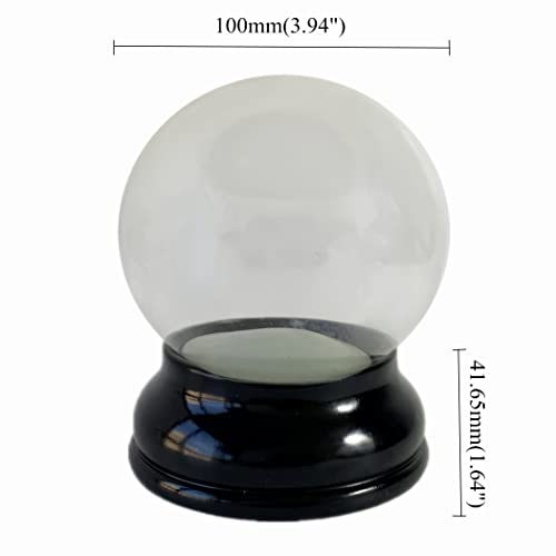 GECKODODO Clear DIY Empty Snow Globe kit Glass Water Globe Jar with Resin Base -3.9 Inch Diameter