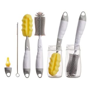 seednur baby bottle brush silicone cleaning brushes water bottle cleaner 4pcs(gray)