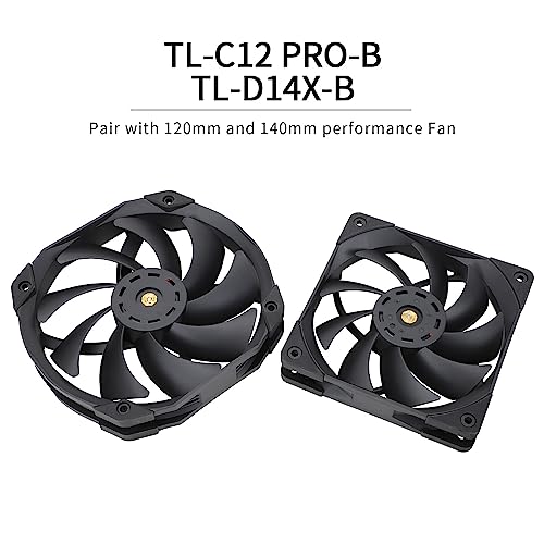 Thermalright FC140 Black CPU Air Cooler,Dual Tower 5 Heat Pipe,TL-D14X-B and TL-C12PRO-B PWM Fan,Aluminium Heatsink Cover, AGHP Technology, for AMD AM4/AM5/Intel LGA 1150/1151/1155/1156/1200/2011/1700