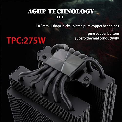 Thermalright FC140 Black CPU Air Cooler,Dual Tower 5 Heat Pipe,TL-D14X-B and TL-C12PRO-B PWM Fan,Aluminium Heatsink Cover, AGHP Technology, for AMD AM4/AM5/Intel LGA 1150/1151/1155/1156/1200/2011/1700