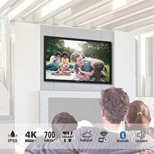 SYLVOX 55 Inch Outdoor TV, Waterproof 4K Smart TV, High Brightness,7x16(H) Commercial Grade, Supports Wireless Connection & Wi-Fi, ARC &CEC, Suitable for Partial Sun (Deck series)