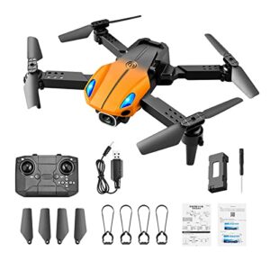 meekiee 2021 latest waterproof professional rc drone with 4k camera rotation,drone with dual camera for kids and adults,e88 pro rc drone 4k camera rotation hd wide angle fpv live video (ky907 orange)