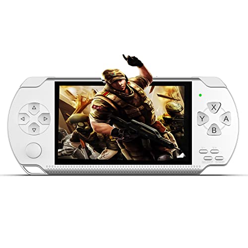 KToyoung Handheld Game Console, Built-in 1200 Games 4.3’’ HD Screen Retro Gaming System, Support TV Output, Portable Rechargeable Game Console with Dual Joystick, Best Gift for Kids and Adult (White)