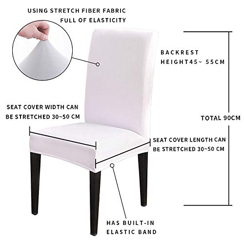 Stretch Dining Chair Covers, Sexy Diamond High Heels White Golden Black Removable Dining Chair Protector Slipcovers for Kitchen, Party, Restaurant, Set of 8