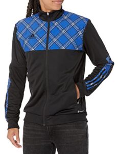 adidas men's standard tiro track jacket, black/team royal blue, medium