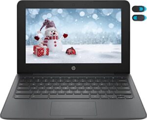 hp 2022 chromebook 11.6 inch laptop, intel celeron n3350 up to 2.4 ghz, 4gb ram, 32gb emmc, wifi, webcam, usb type c, chrome os + ysc accessory (zoom or google classroom compatible)
