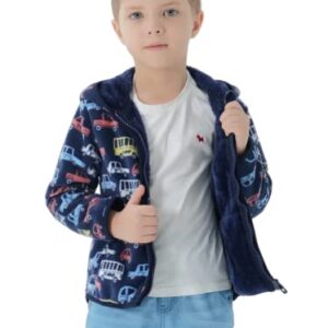 Toddler Baby Polar Fleece Jacket Hooded Kids Boys Girls Fall Winter Long Sleeve Thick Warm Outerwear 2-6 Years (6 Years, Blue)