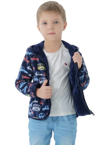 Toddler Baby Polar Fleece Jacket Hooded Kids Boys Girls Fall Winter Long Sleeve Thick Warm Outerwear 2-6 Years (6 Years, Blue)