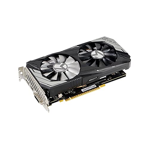 maxsun Geforce GTX 1650 4GB Video Gaming GPU Graphics Card for Gaming PC GDDR6 128-Bit Dual Fan HDMI/DP/DVI HDCP DirectX 12 Metal Backplate