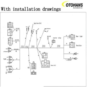 Complete Electrics Wiring Harness Stator Coil CDI Solenoid Relay Spark Plug Tail Light for 4 Wheelers Stroke ATV （150cc 200cc 250cc 300cc） Pit Dirt Bike Go Kart Zongshen Lifan by OTOHANS AUTOMOTIVE