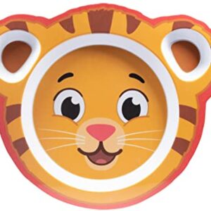 Daniel Tiger Mealtime Feeding Plates - Set of 2, Cute Compartment Dishes with Deep Sides for Kids - Divided Sections for Healthy Eating Habits, Melamine, BPA Free, Dishwasher Safe, Break Resistant