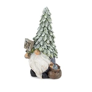 Napco Joy Gnome Snow Capped Green Hat 7 x 4 Polyresin Table Top Figurine