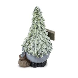 Napco Joy Gnome Snow Capped Green Hat 7 x 4 Polyresin Table Top Figurine