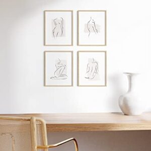 Haus and Hues 11"x14" Beige Oak Wood Frames Set of 4 - 11x14 Poster Frames Poster Sized Frame, Natural Wood Frame 11x14 Wood Frame, 11 x 14 Frame Art, 14x11 Picture Frames Wood 11 x 14 Display Frame For 11x14 Print, 11x14 Picture Frame Wood