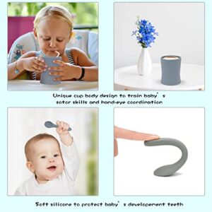 Baby Bowl Plate Bib Spoon Set, Strong Suction Silicone Toddler Self Feeding Set