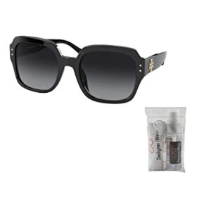 Tory Burch TY7143U 1326T3 56MM Black/Grey Gradient Polarized Square Sunglasses for Women + BUNDLE with Designer iWear Eyewear Kit