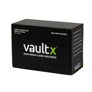 vault x wide-fit semi-rigid card holders for trading cards & sports card grading submissions (200 pack)