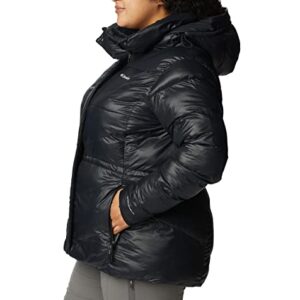 Columbia Women's Peak To Park II Insulated Hooded Jacket, Black Gunmetal, 3X Plus