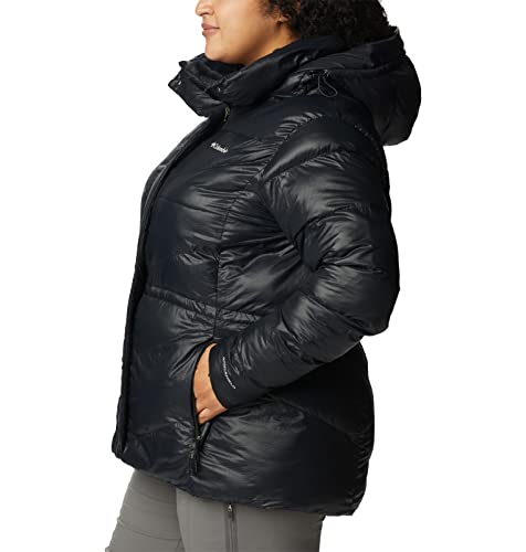 Columbia Women's Peak To Park II Insulated Hooded Jacket, Black Gunmetal, 3X Plus