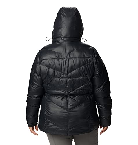 Columbia Women's Peak To Park II Insulated Hooded Jacket, Black Gunmetal, 3X Plus