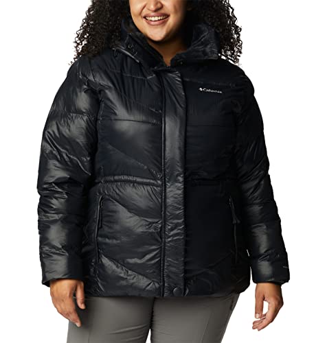 Columbia Women's Peak To Park II Insulated Hooded Jacket, Black Gunmetal, 3X Plus