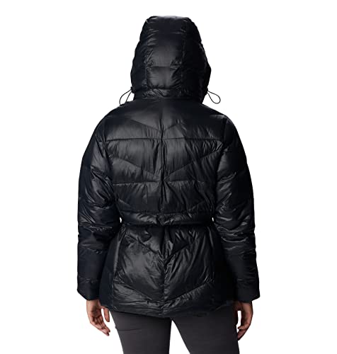 Columbia Women's Peak To Park II Insulated Hooded Jacket, Black Gunmetal, 3X Plus