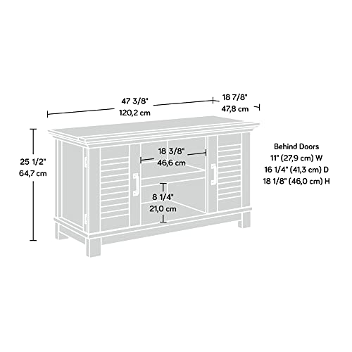 Sauder Garden Villa TV Stand, L: 47.32" x W: 18.82" x H: 25.47", Orchard Oak Finish